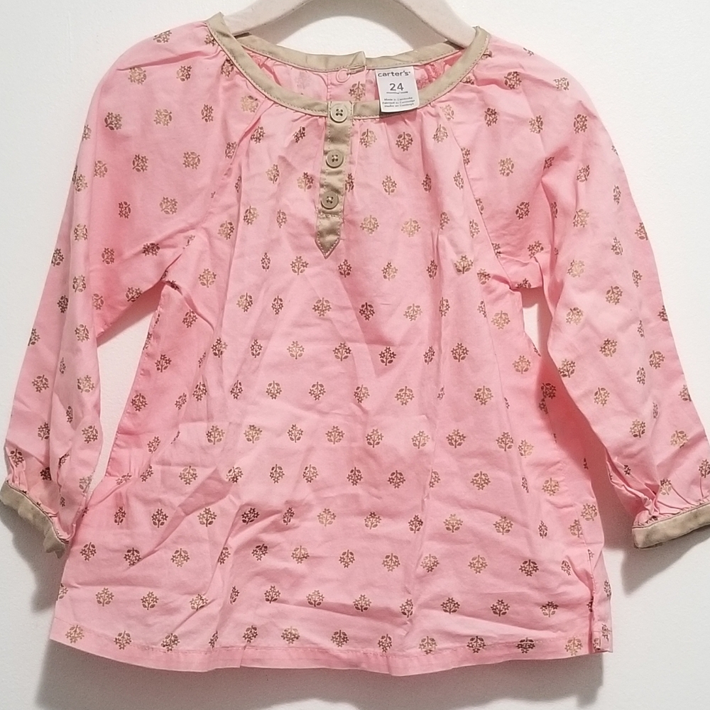 SALE 5/$20 Carter's Pink Long Sleeve Top, Size 24M